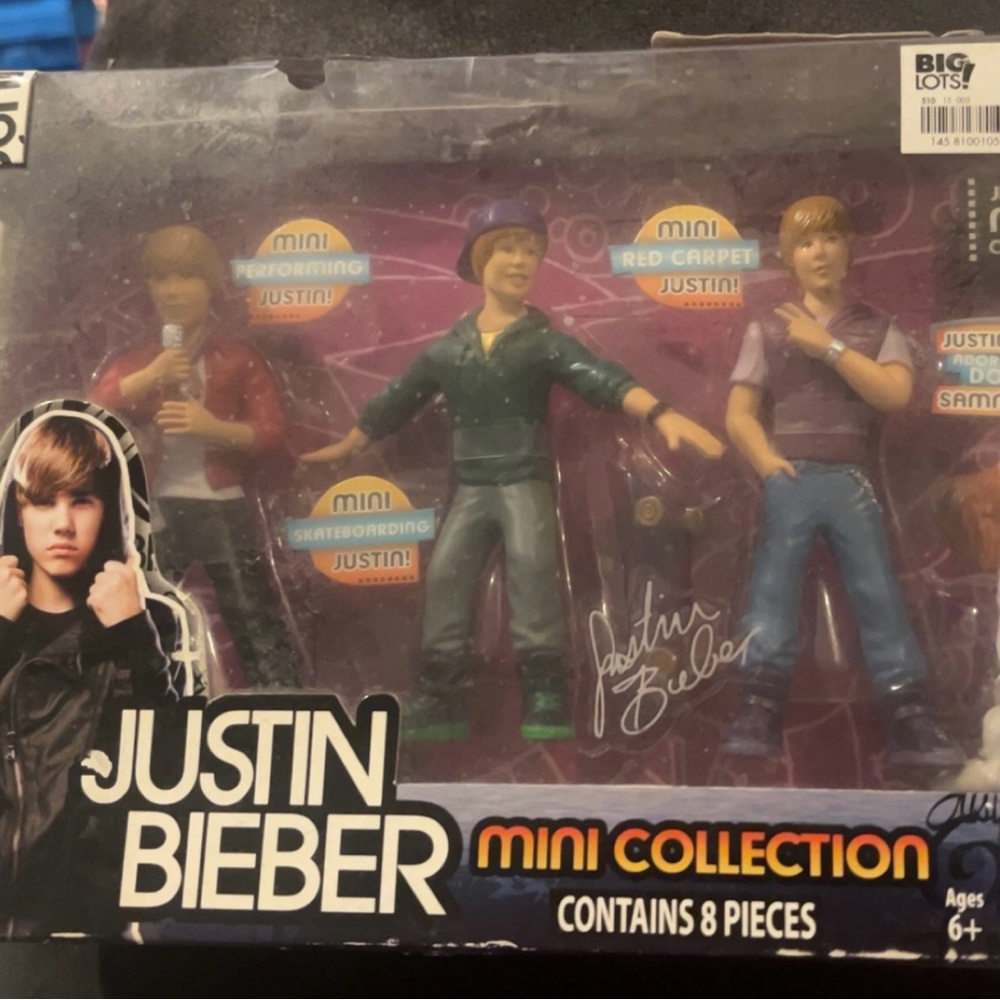 Justin Bieber Mini Collection Action Figures - Purple, Blue, Green